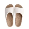 Linen slippers are soft for home use. They are made of cotton and linen for women. They are suitable for indoor ventilation throughout the four seasons. They are high-heeled and have exposed toes. They are lightweight, anti-slip and odor-proof Item Picture